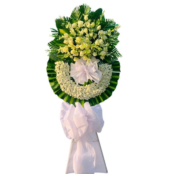 Kệ hoa viếng màu trắng BH201