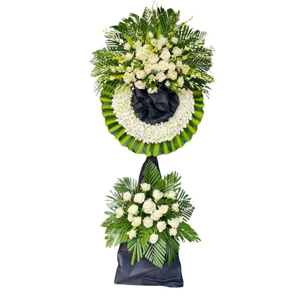 Kệ hoa viếng màu trắng BH186