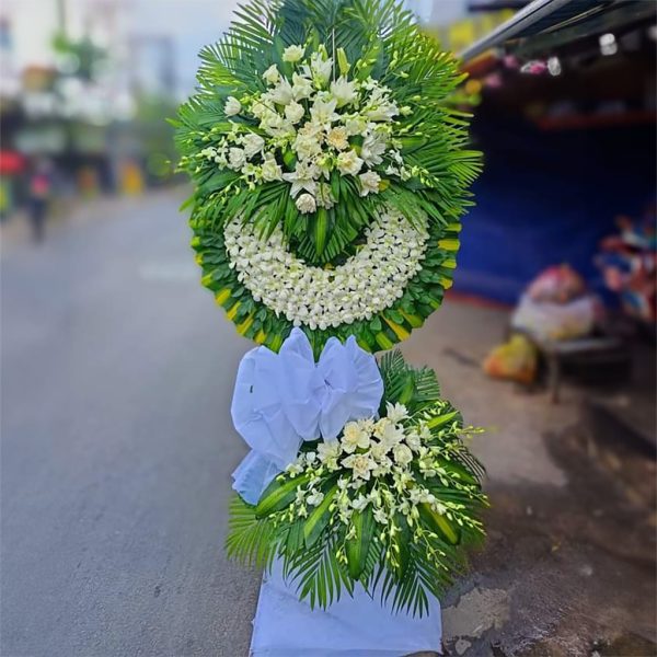 Kệ hoa viếng màu trắng BH221