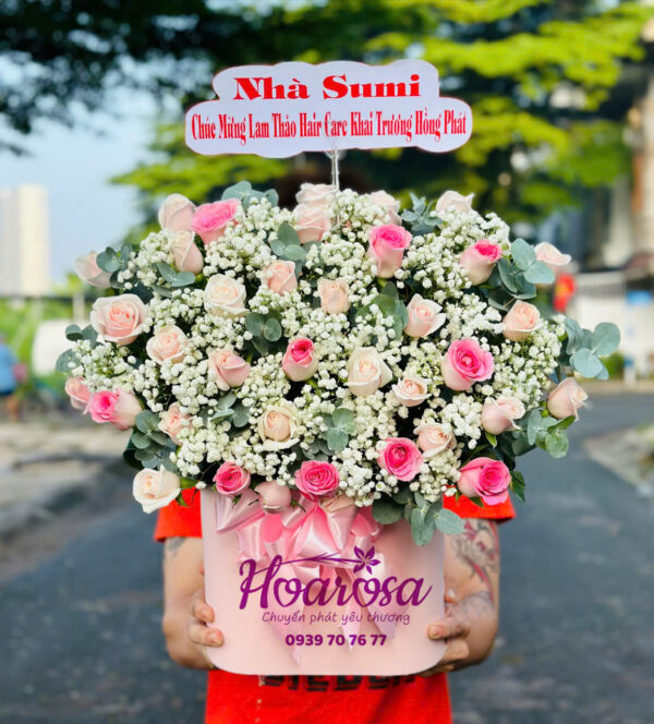 Lẵng hoa tươi rosa-006