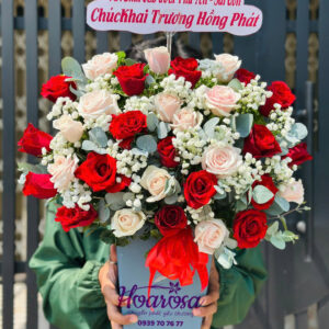 Lẵng hoa tươi rosa-011