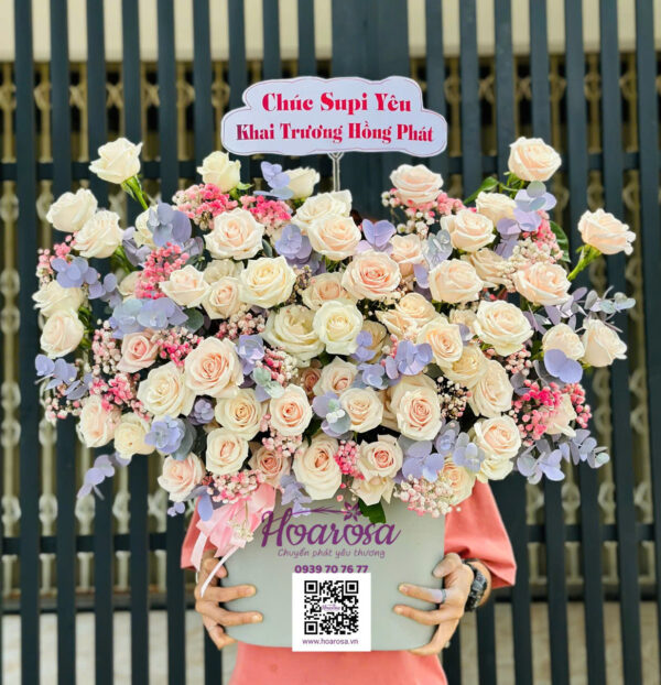 Lẵng hoa tươi rosa-017