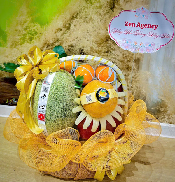 Giỏ trái cây rosa - 025