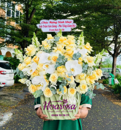 Giỏ hoa tươi rosa-004