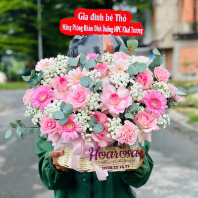 Giỏ hoa tươi rosa-010