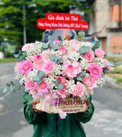 Giỏ hoa tươi rosa-010