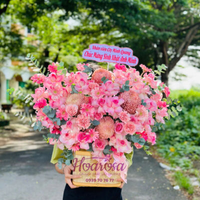 Giỏ hoa tươi rosa-006