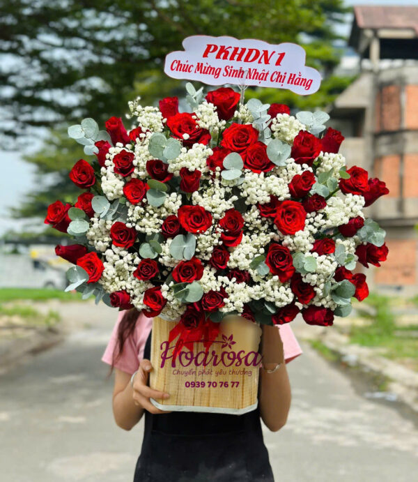 Giỏ hoa tươi rosa-012