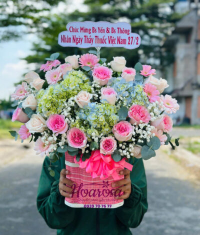Giỏ hoa tươi rosa-005