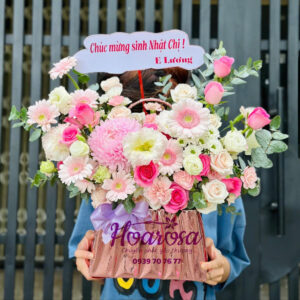 Giỏ hoa tươi rosa-008