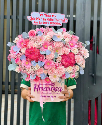 Giỏ hoa tươi rosa-014