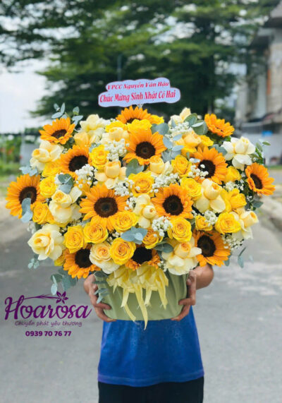 Giỏ hoa tươi rosa-017