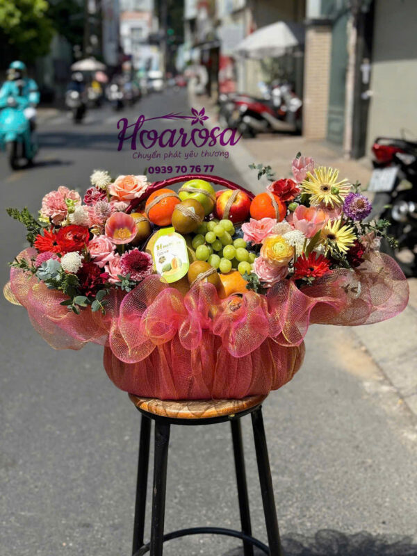 Giỏ trái cây rosa-050
