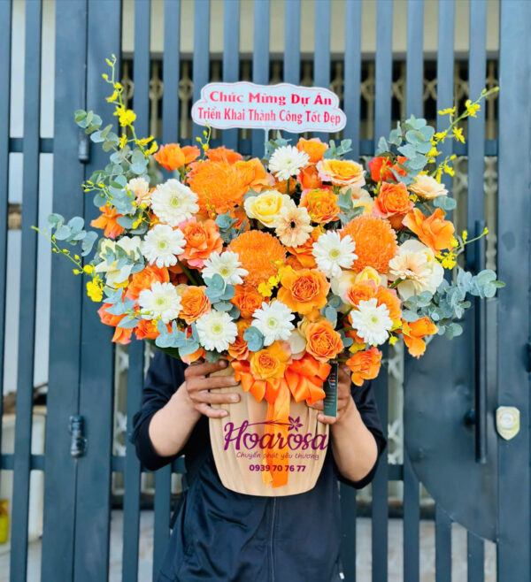 Lẵng hoa tươi rosa-030