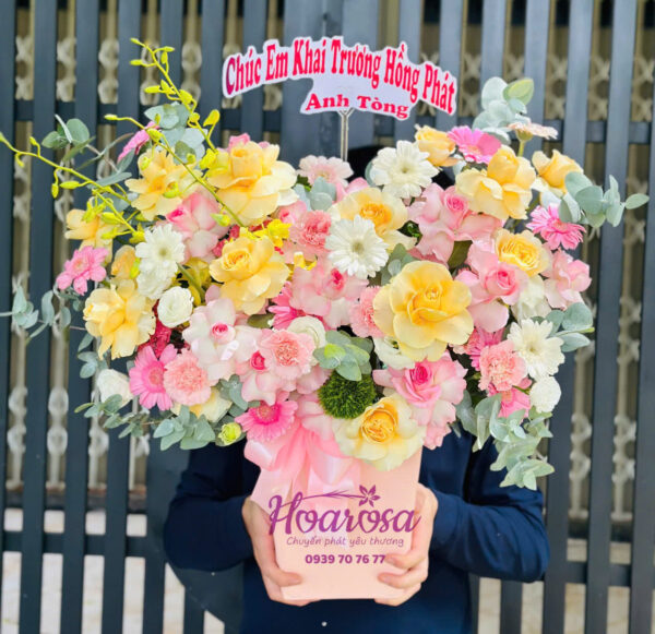 Lẵng hoa tươi rosa-019