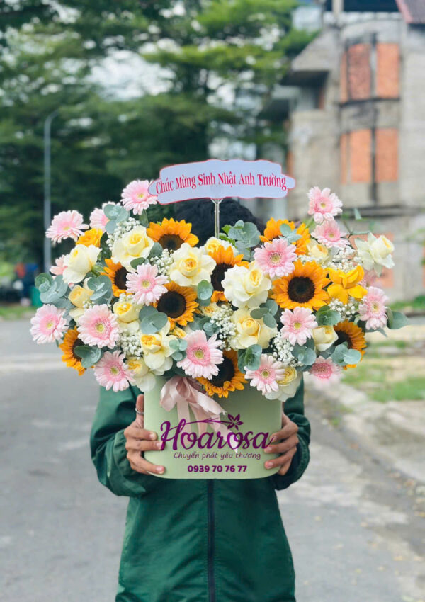 Lẵng hoa tươi rosa-024
