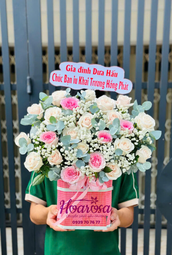 Lẵng hoa tươi rosa-026