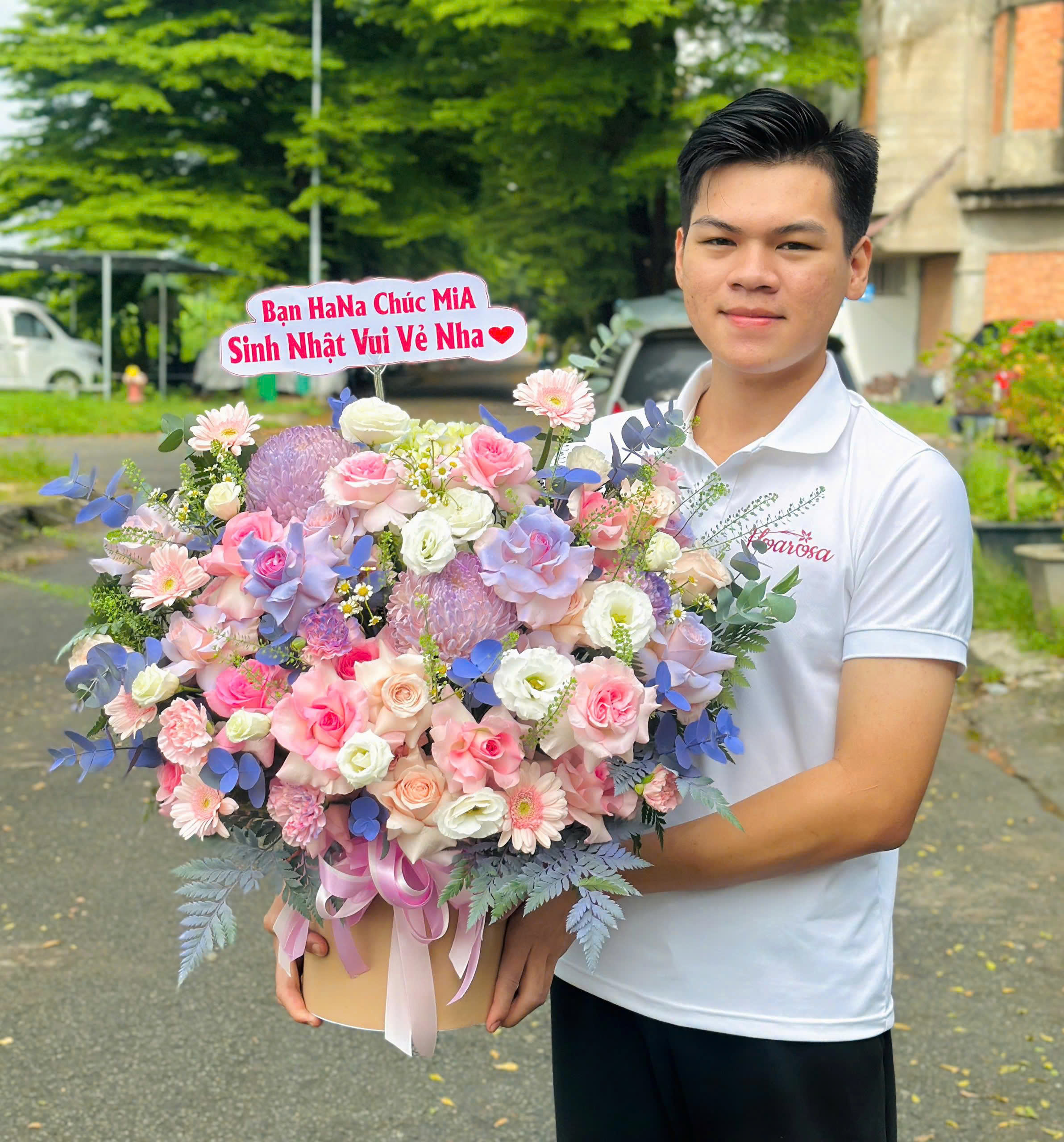 Lẵng hoa tươi rosa-040