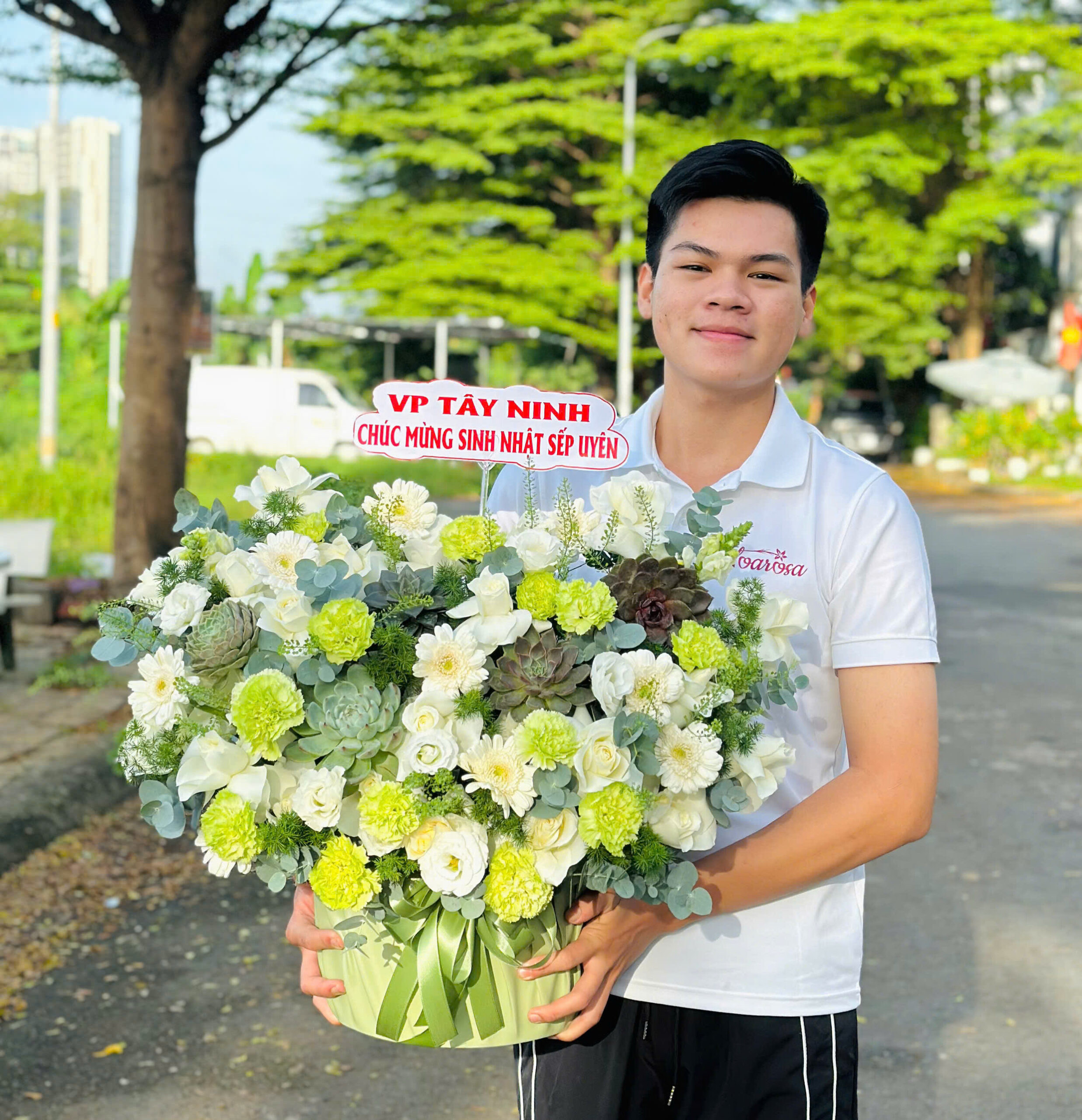 Lẵng hoa tươi rosa-041