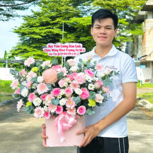 Lẵng hoa tươi rosa-042