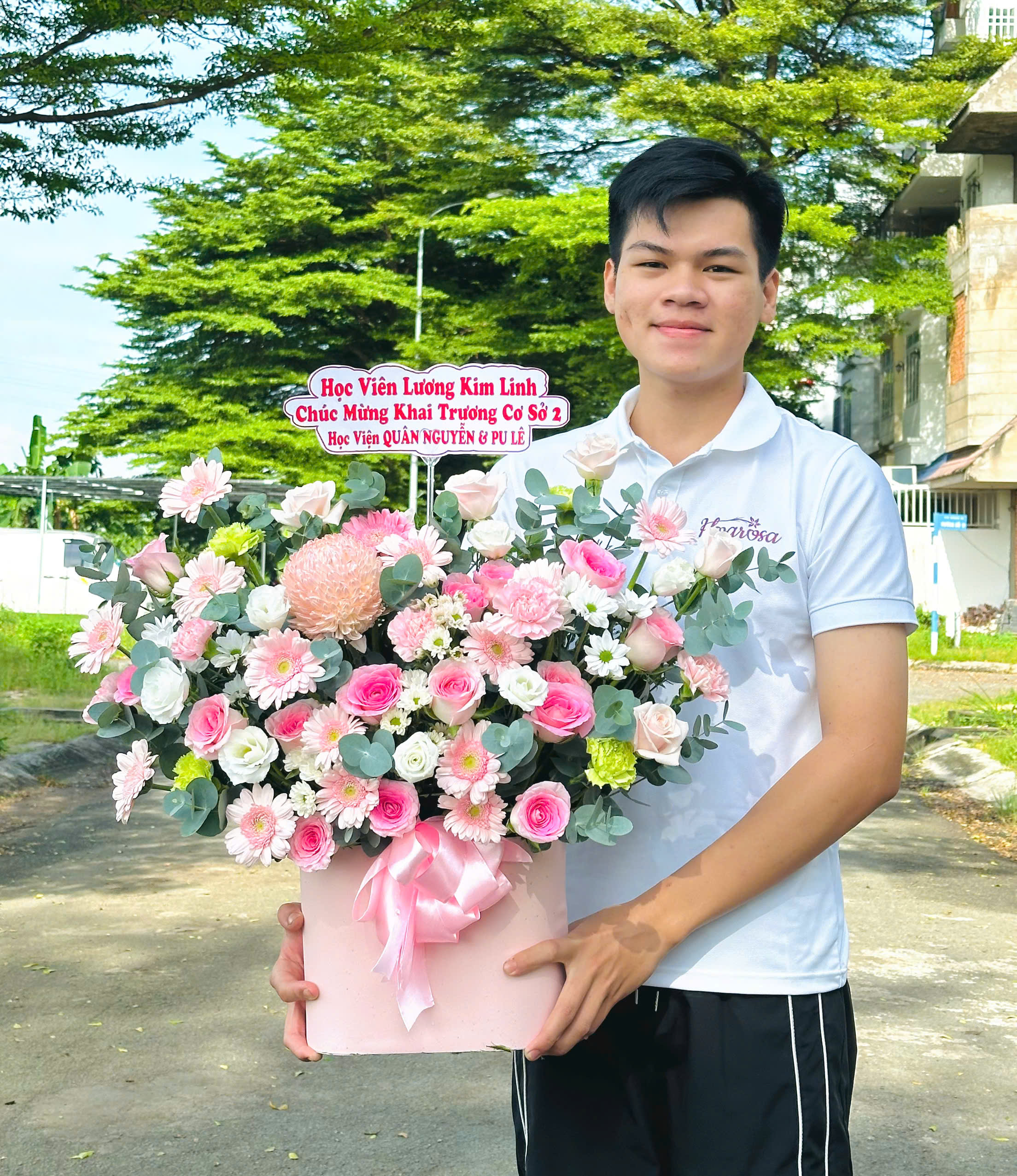 Lẵng hoa tươi rosa-042