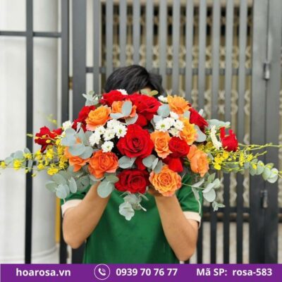 Dĩa hoa để bàn rosa-583