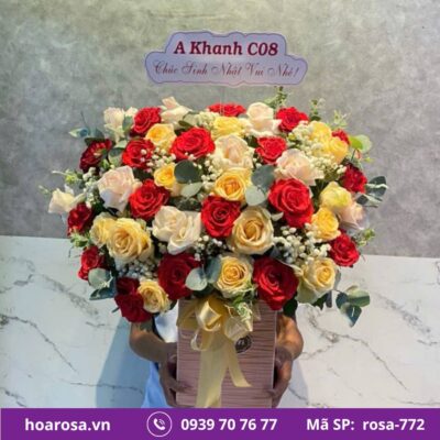 Giỏ hoa rosa-772