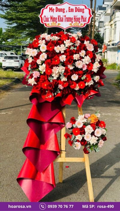 Kệ hoa chúc mừng rosa-490