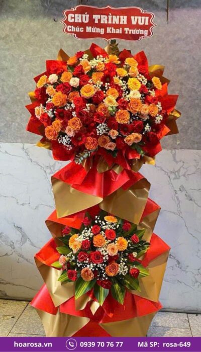 Kệ hoa chúc mừng rosa-649