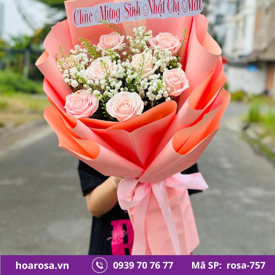 Bó hoa rosa-757
