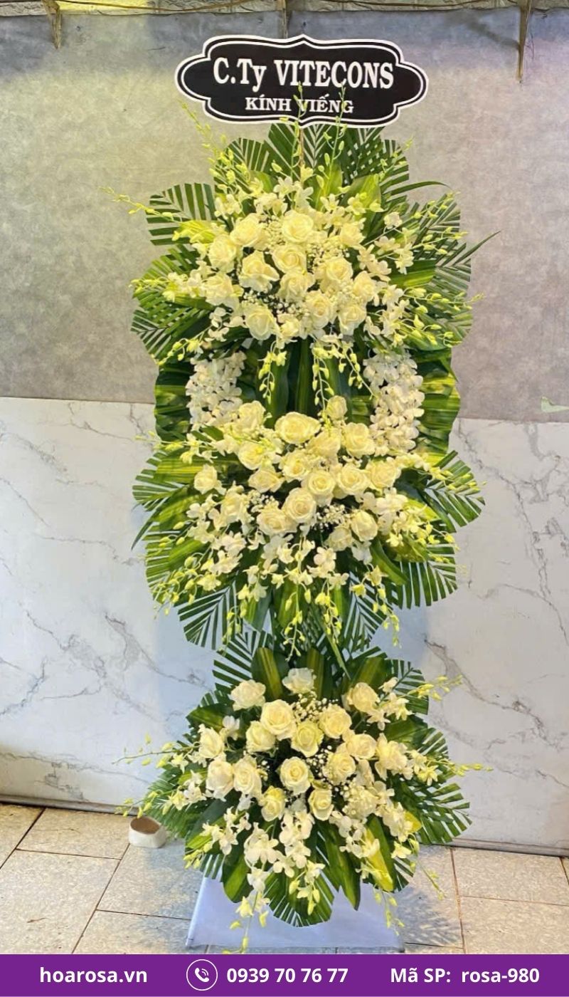 Hoa chia buồn rosa-980