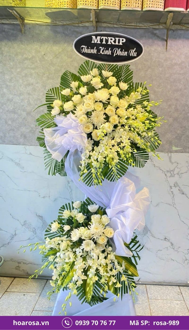 Hoa chia buồn rosa-989