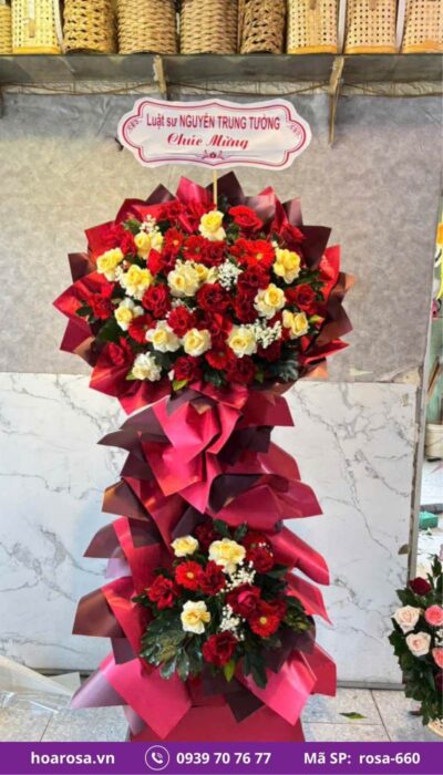 Kệ hoa chúc mừng rosa-660