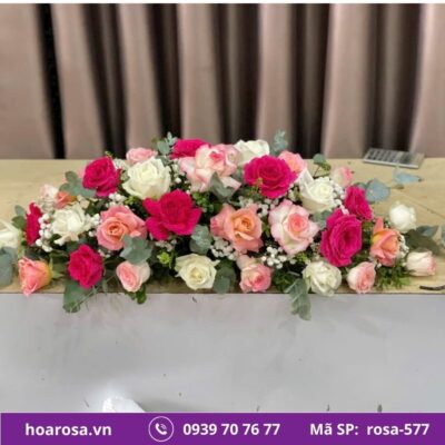 Dĩa hoa để bàn rosa-577