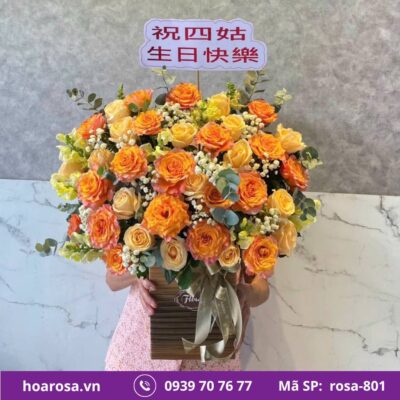 Giỏ hoa rosa-801