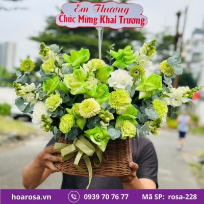 Giỏ hoa rosa-228