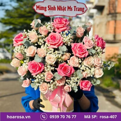 Giỏ hoa rosa-407