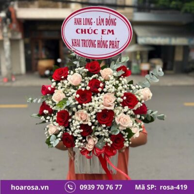 Giỏ hoa rosa-419