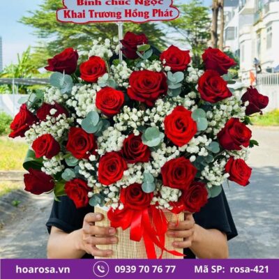 Giỏ hoa rosa-421