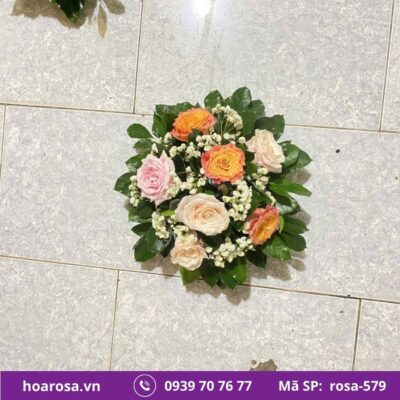 Dĩa hoa để bàn rosa-579