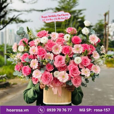 Giỏ hoa rosa-157