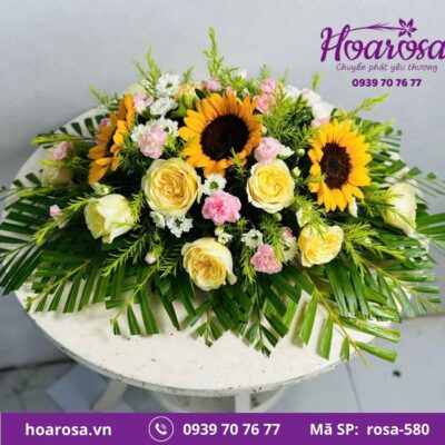 Dĩa hoa để bàn rosa-580
