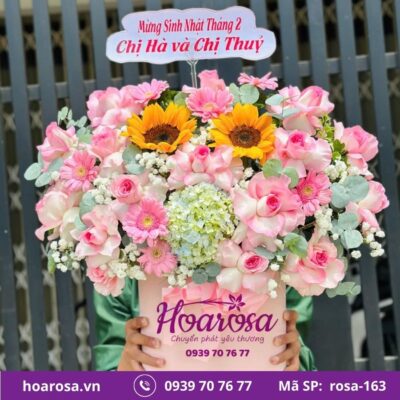 Giỏ hoa rosa-163
