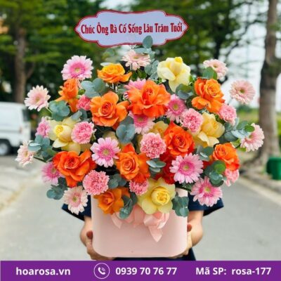 Giỏ hoa rosa-177