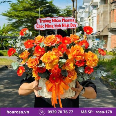 Giỏ hoa rosa-178