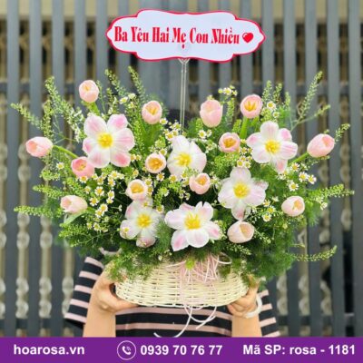 Giỏ hoa rosa-1181