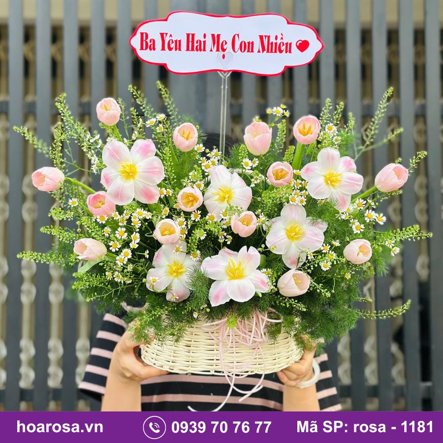 Giỏ hoa rosa-1181