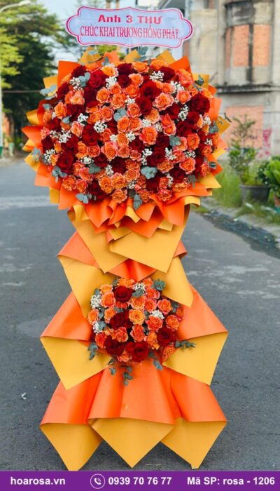 Kệ hoa chúc mừng rosa-1206