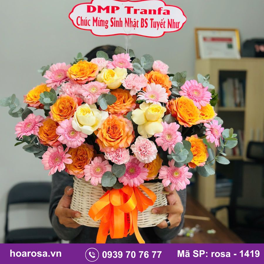 Giỏ hoa rosa-1419