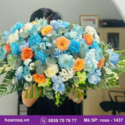 Dĩa hoa để bàn rosa-1437